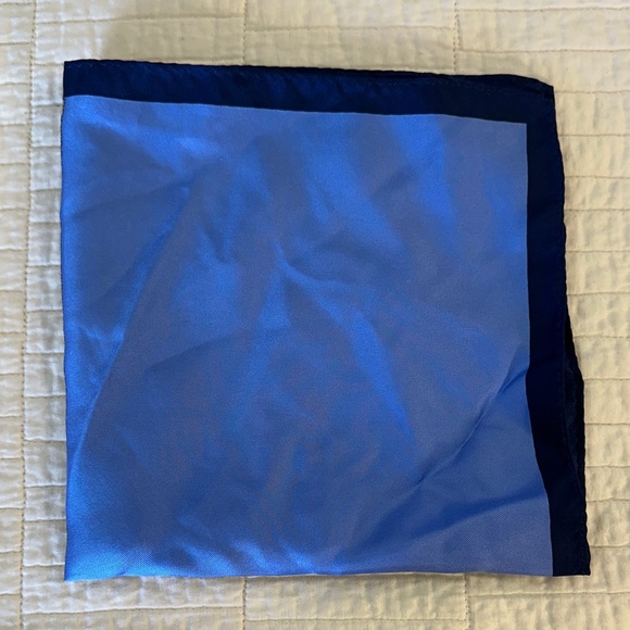 Daniel Cremieux Silk Pocket Square Blue Gold Patchwork Handkerchief Multi Wear - Picture 5 of 8